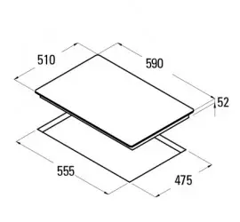 Encimera de Cristal Gas Cata CI 6021 BK