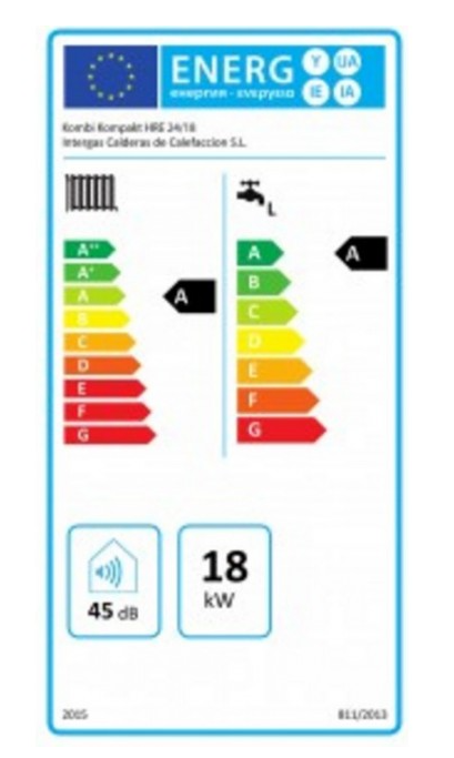 Intergas Kombi Kompakt hre 24-18 etiqueta de eficiencia energetica